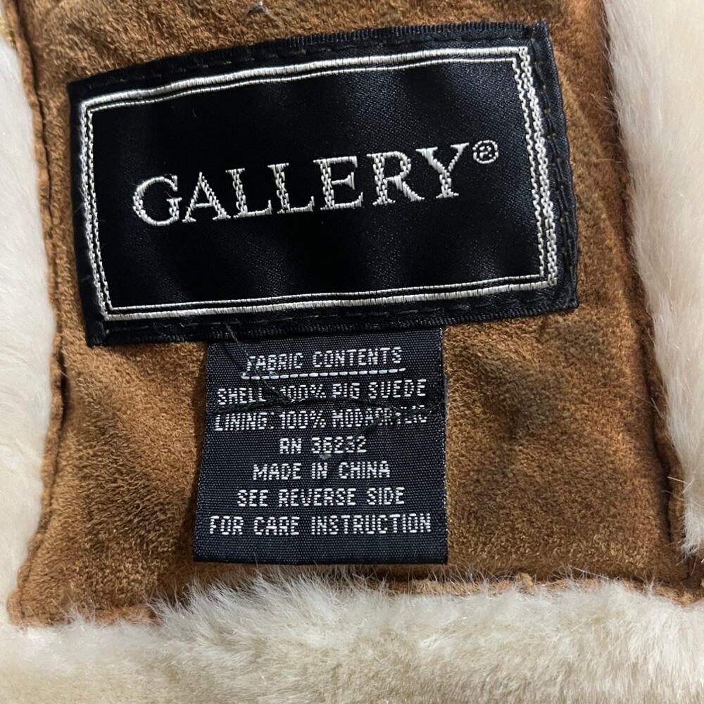 Vintage Gallery Genuine Leather‎ Faux Fur Lined Jacket Size Large Y2K Womens - Picture 11 of 12